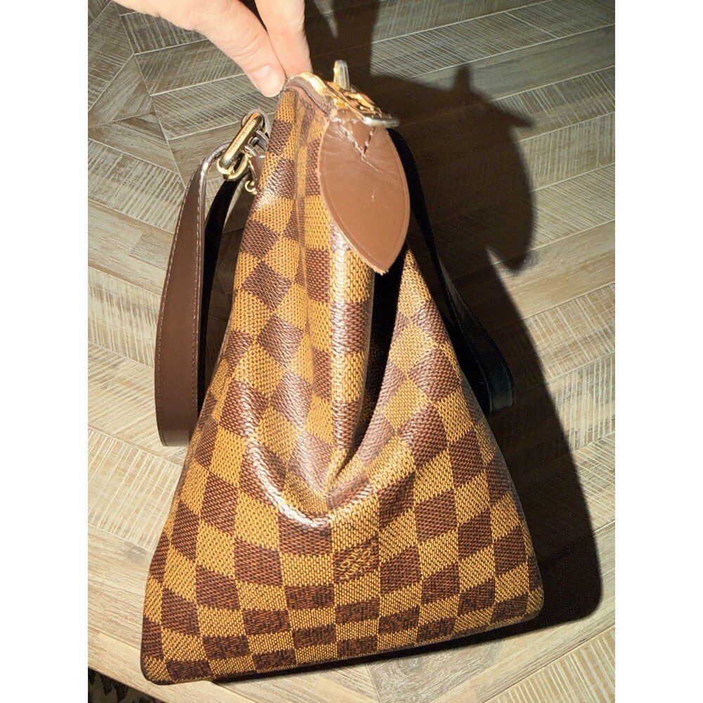 Louis Vuitton Verona MM Damier Ebene Canvas Shoulder Bag Gold Hardware Lock Key - Picture 6 of 13